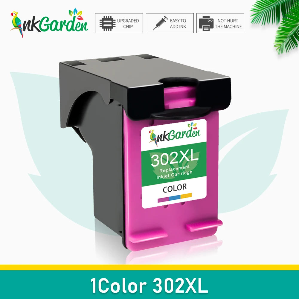 InkGarden 302 XL Ink Cartridge For HP 302XL HP302 Remanufactured Officejet 3830 3831 3832 3833 3834 4650 Envy 4510 4511 Printer