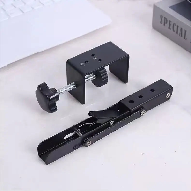 Desk Extender Tray, Foldable Arm/Wrist Rest, Clamp-on 90° Elbow Support for Office/Home, Durable & Easy Install