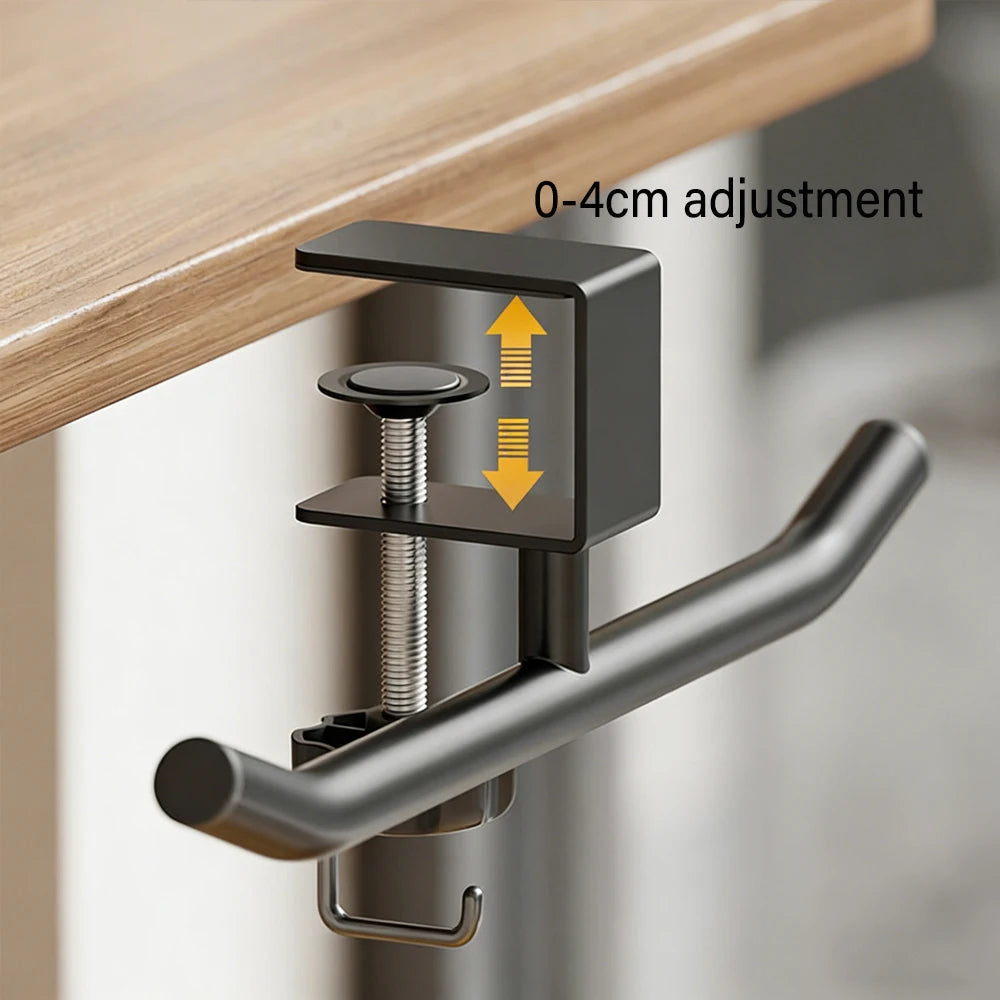 Desk Bag Hanger Portable Bag Hanger School Office Desk Edge Bag Hook Desktop Backpack Hanger Punch Free Desk Side Handbag Rack