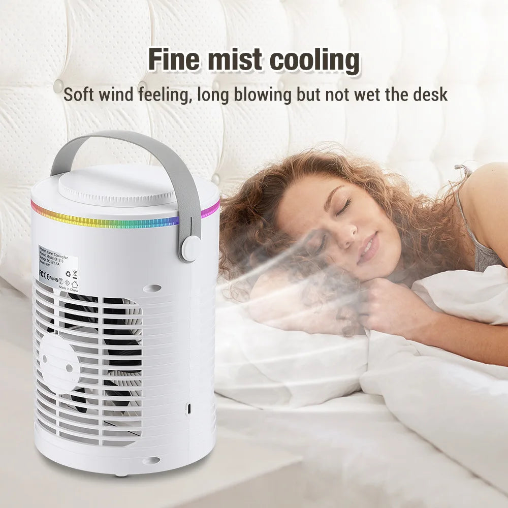New Desktop Cooling Fan USB Office Home Desktop Spray Water Cooling Fan Mini Air Conditioner Fan