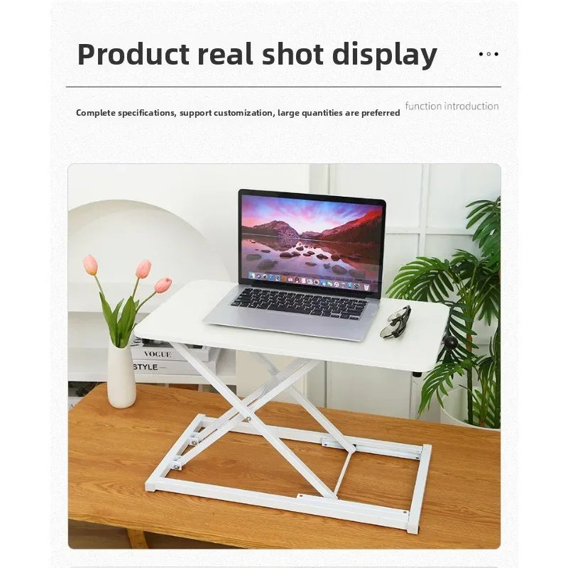 Manual Adjustable Laptop Stand Up Desk 7 Levels Ergonomic Standing Workstation for Home Office Notebook Computer Table