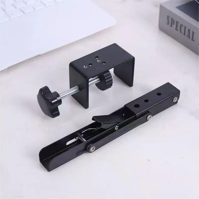 Desk Extender Tray, Foldable Arm/Wrist Rest, Clamp-on 90° Elbow Support for Office/Home, Durable & Easy Install