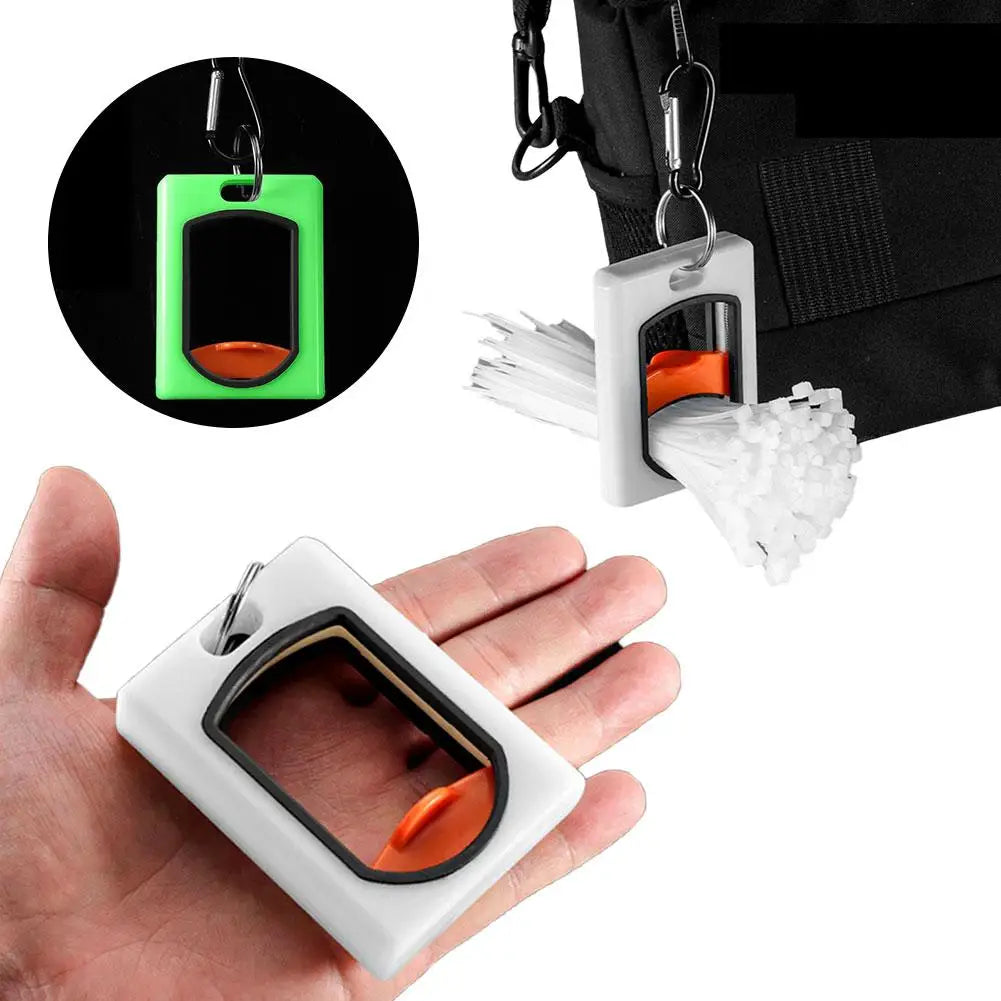 Square Cable Tie Organizer Fluorescent Cable Tie Organizer Portable Reusable Storage Cable Tie Holder Cable Tie Storage Tool