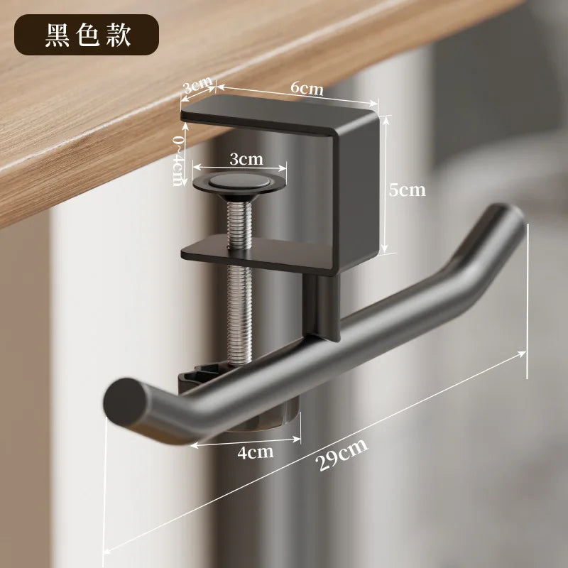 Desk Bag Hanger Portable Bag Hanger School Office Desk Edge Bag Hook Desktop Backpack Hanger Punch Free Desk Side Handbag Rack