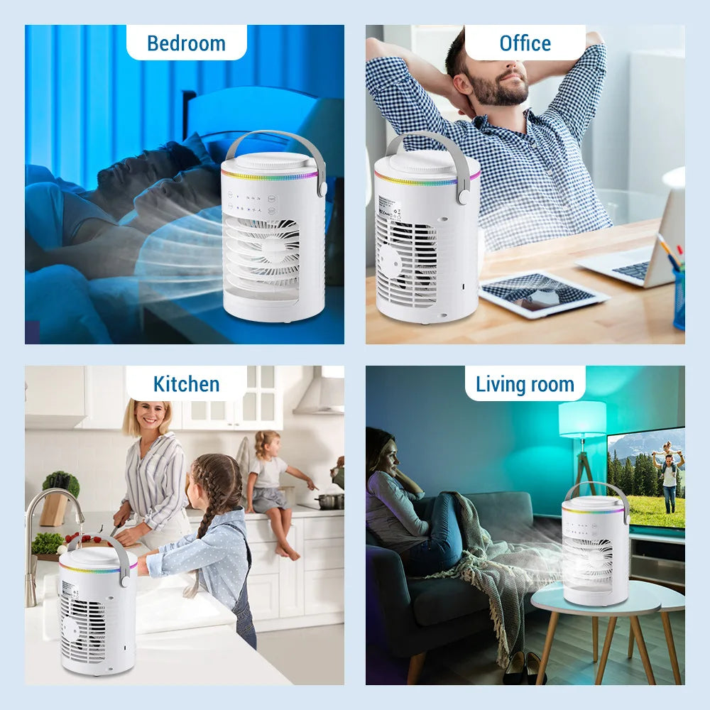 New Desktop Cooling Fan USB Office Home Desktop Spray Water Cooling Fan Mini Air Conditioner Fan