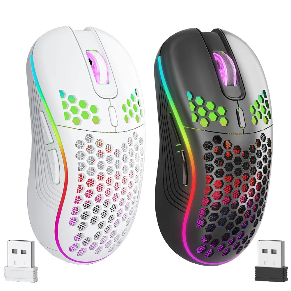 Office Supplies 2.4G Wireless Gaming Mouse RGB Lighting Charging Mouse with Adjustable DPI Ergonomic Design for Desktop Laptop
