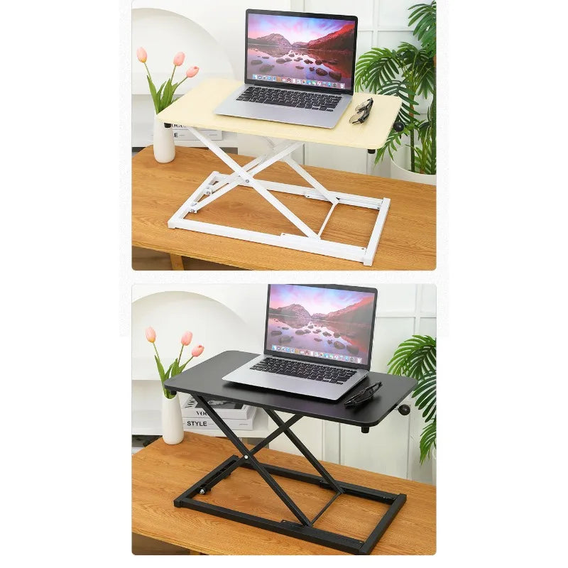 Manual Adjustable Laptop Stand Up Desk 7 Levels Ergonomic Standing Workstation for Home Office Notebook Computer Table
