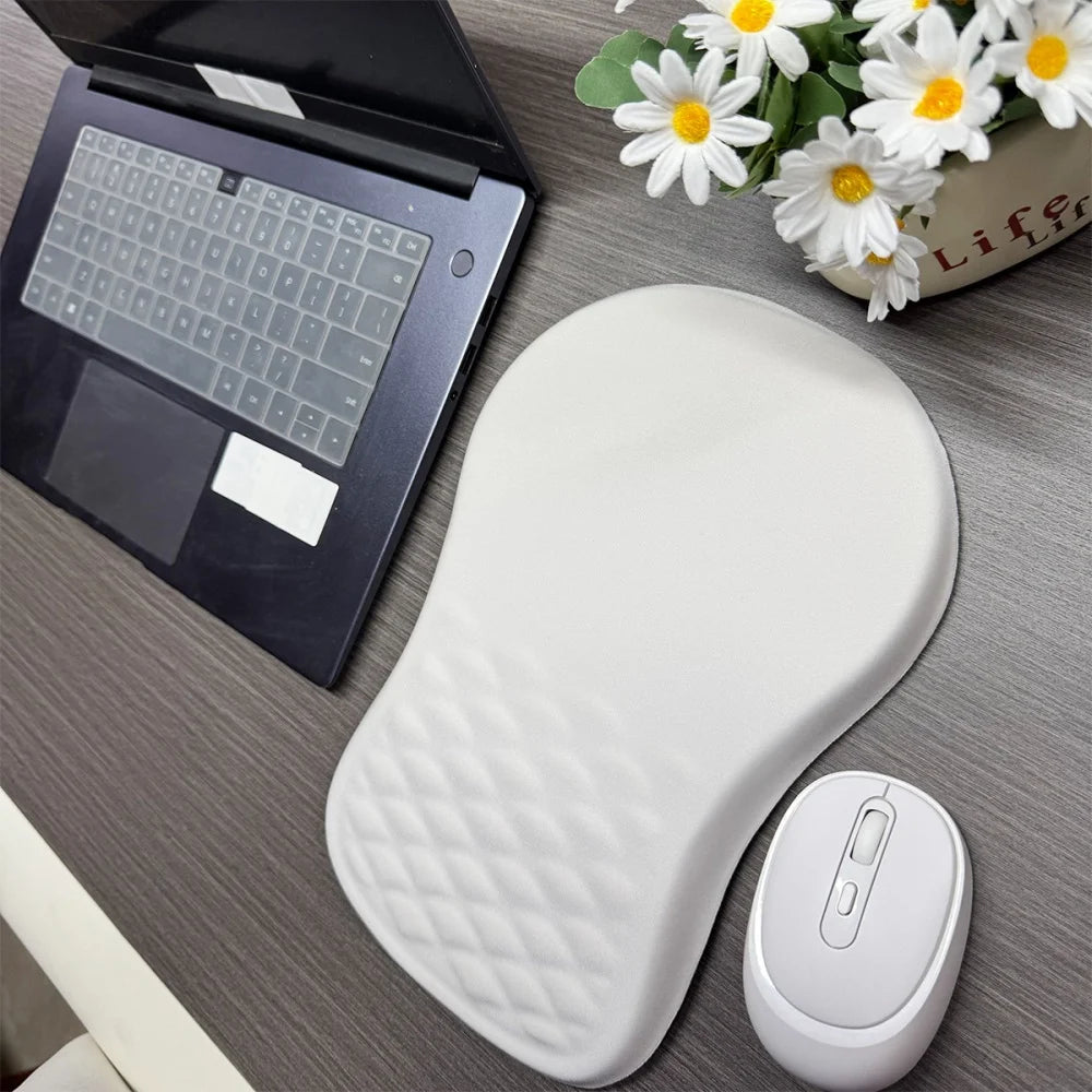 Ergonomic Wrist Rest Mouse Pad Comfortable Wrist Support Non Slip High Elastic Memory Cotton Mousepad For PC Laptop Computer