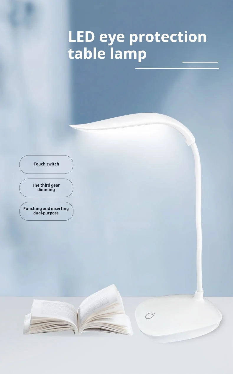 LED Desktop Desk Lamp USB Rechargeable Lighting Eye Protection Room Night Light Bedroom Bedside Student Reading Lamp