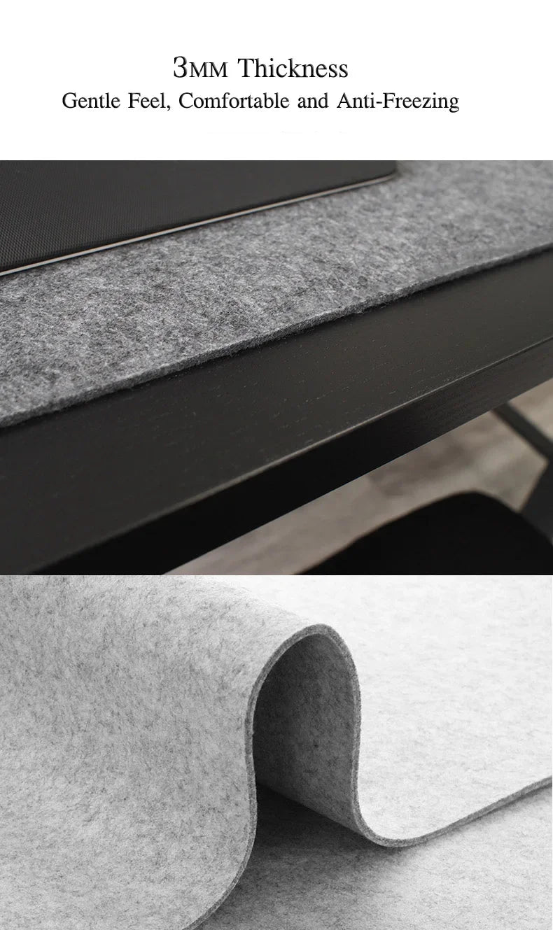 Soft Breathable Large Computer Desk Mat Wool Felt Laptop Anti-Slip Mats Gamer Mouse Pad Simple and Comfortable for Cold Weather