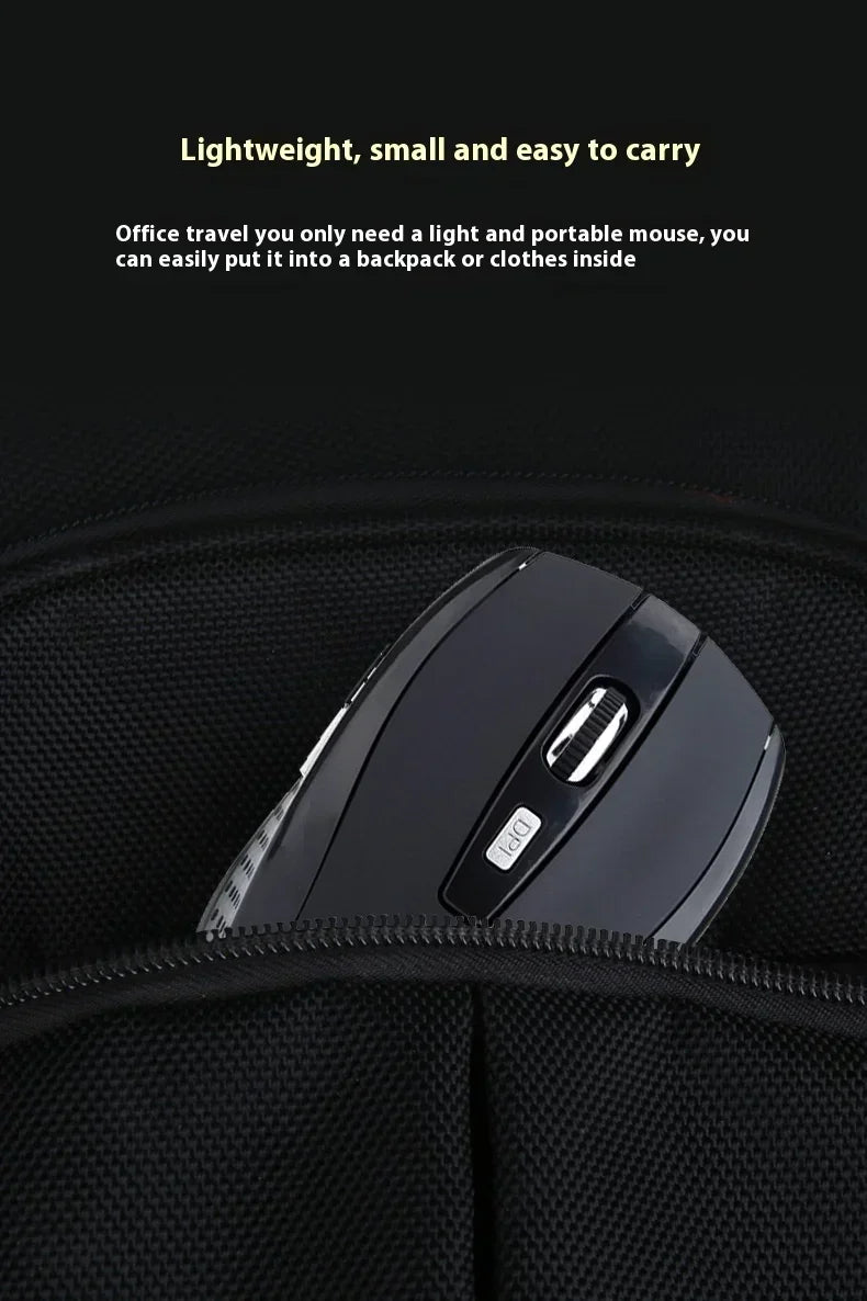 2.4G Portable Wireless Mouse Ergonomics Mouse Mobile Optical Office Mouse Adjustable 1600DPI Levels for Notebook Laptop MacBook