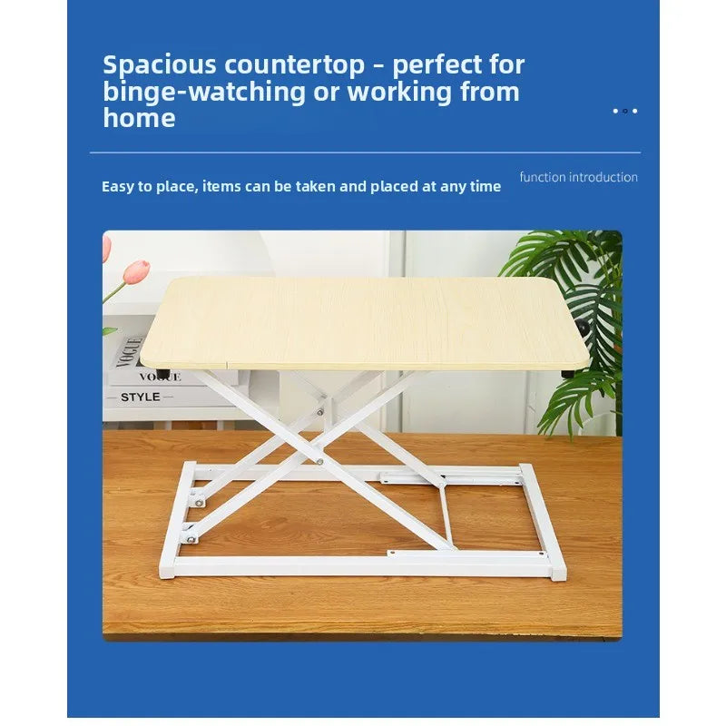 Manual Adjustable Laptop Stand Up Desk 7 Levels Ergonomic Standing Workstation for Home Office Notebook Computer Table