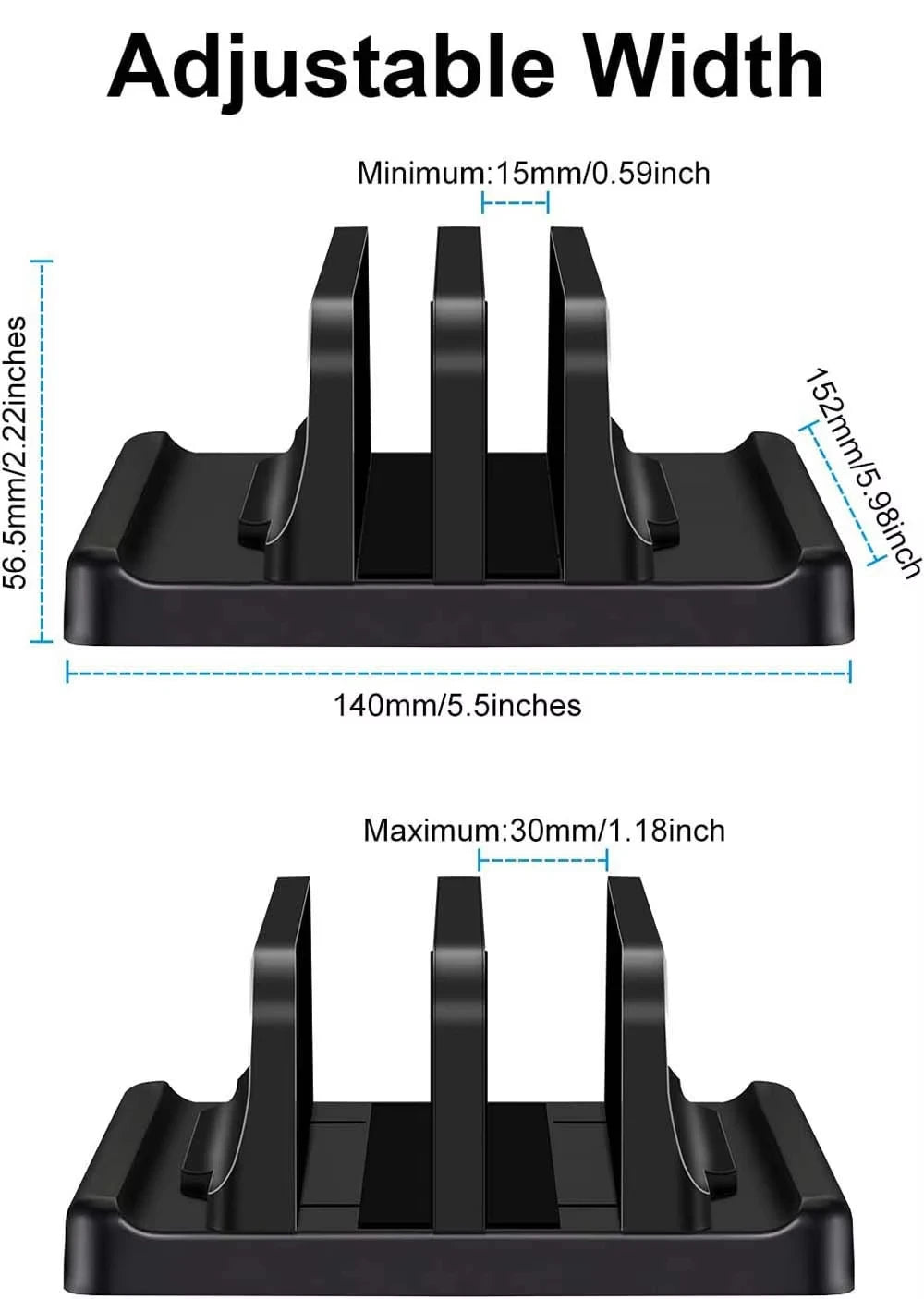 4 in 1 Office Laptop Stand Vertical Save Desktop Space Easy To Place Computer Accessories Scalable Width Office Desk Storage