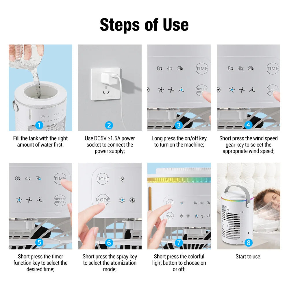 New Desktop Cooling Fan USB Office Home Desktop Spray Water Cooling Fan Mini Air Conditioner Fan