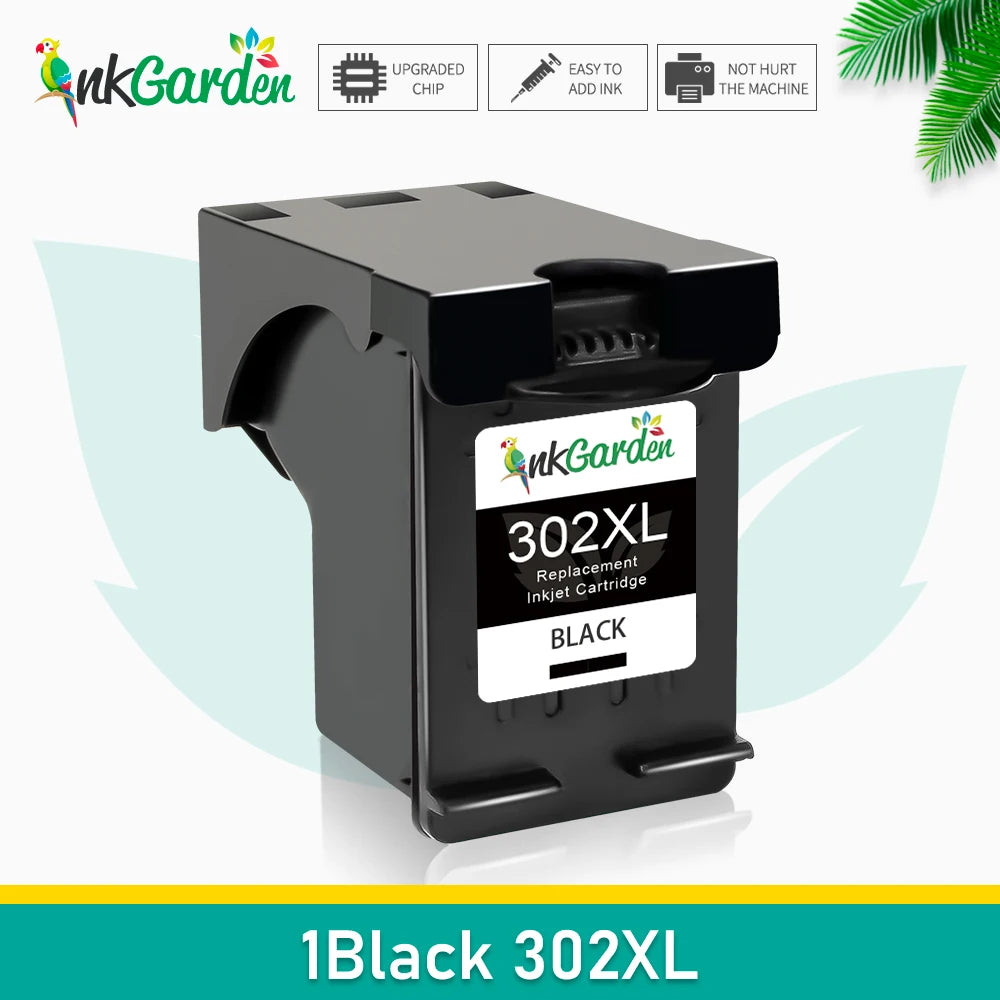 InkGarden 302 XL Ink Cartridge For HP 302XL HP302 Remanufactured Officejet 3830 3831 3832 3833 3834 4650 Envy 4510 4511 Printer