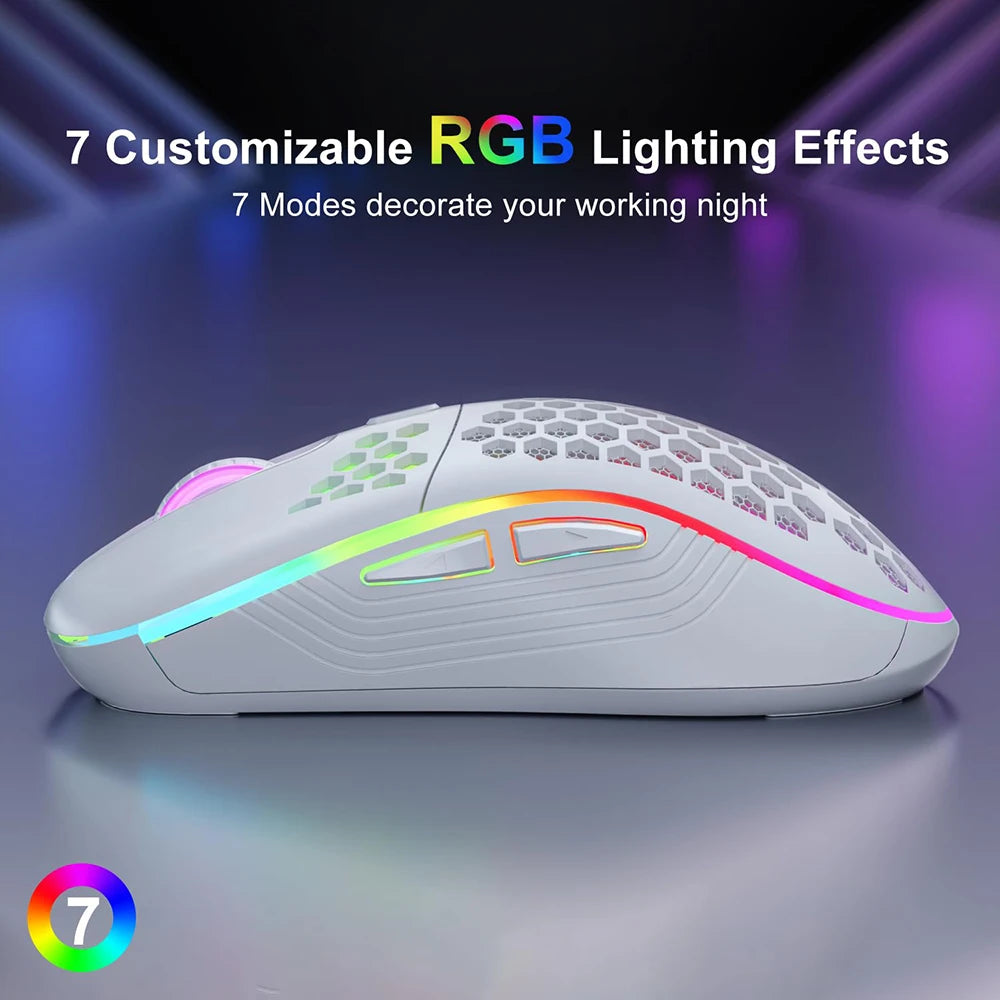 Office Supplies 2.4G Wireless Gaming Mouse RGB Lighting Charging Mouse with Adjustable DPI Ergonomic Design for Desktop Laptop