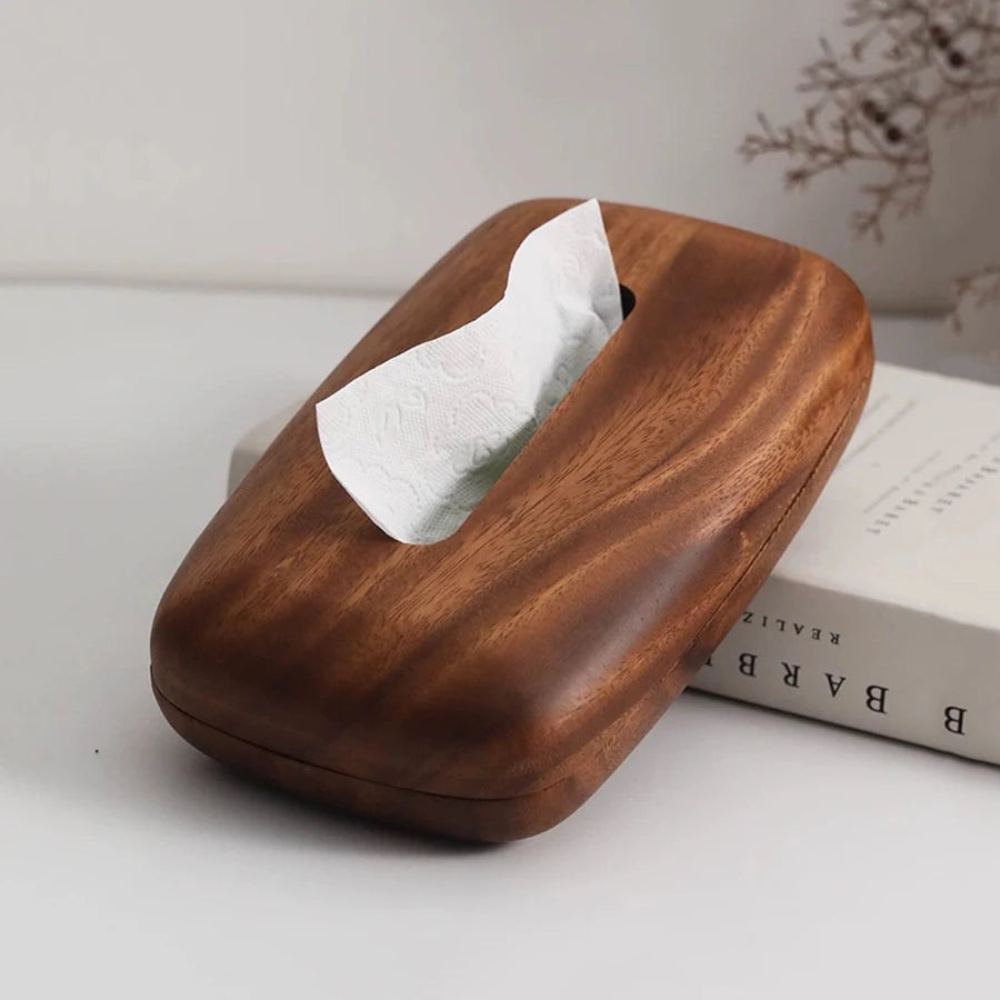 Vintage Style Wood Tissue Box Desktop Tissue Case Office Bedside Table Decoration Storage Box Kitchens Accessories