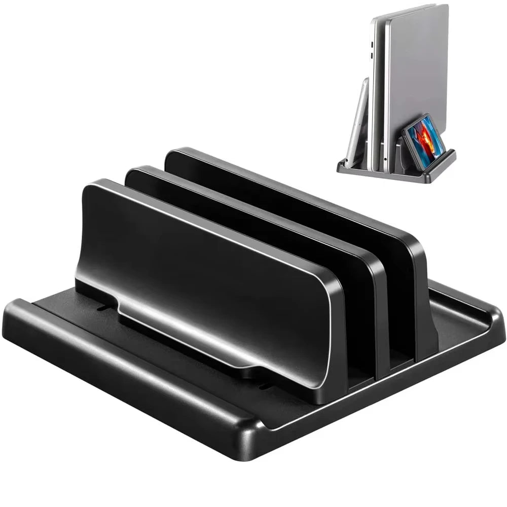 4 in 1 Office Laptop Stand Vertical Save Desktop Space Easy To Place Computer Accessories Scalable Width Office Desk Storage