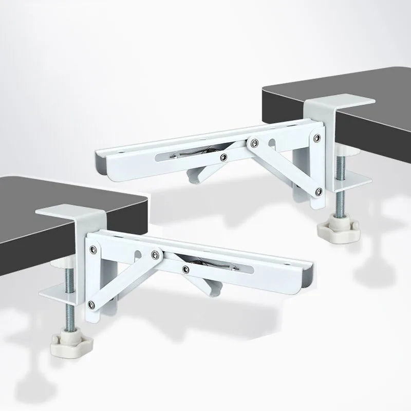 Desk Extender Tray, Foldable Arm/Wrist Rest, Clamp-on 90° Elbow Support for Office/Home, Durable & Easy Install