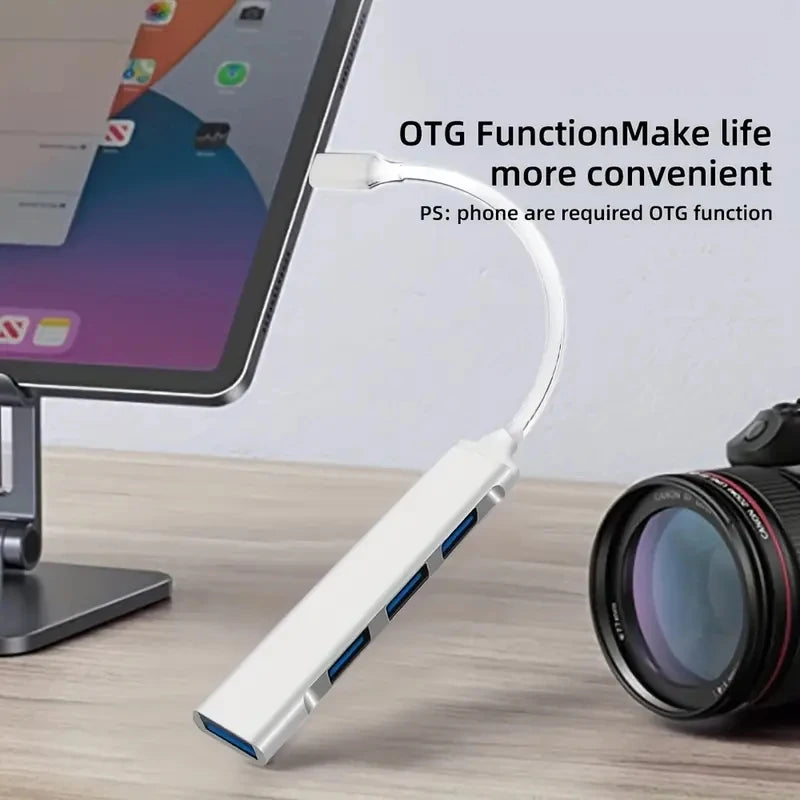 4-Port Multi-Splitter Typ-C Hub USB-Adapter OTG für Xiaomi Lenovo MacBook 13 15 Air Pro PC – Computerzubehör