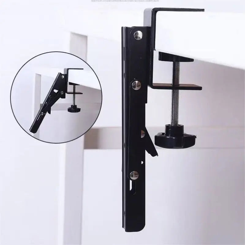 Desk Extender Tray, Foldable Arm/Wrist Rest, Clamp-on 90° Elbow Support for Office/Home, Durable & Easy Install