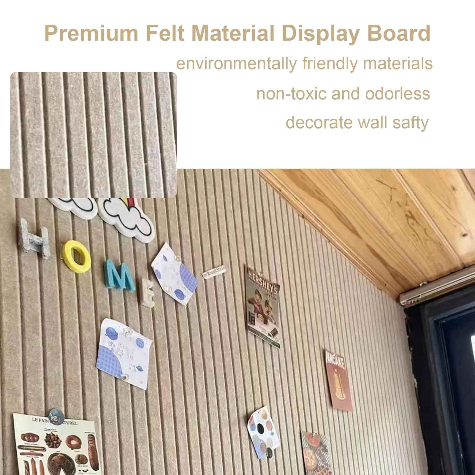 Thickened Decorative Felt Cork Board Large Bulletin Board Foldable Photo Display Board for School Home Office Walls Decor