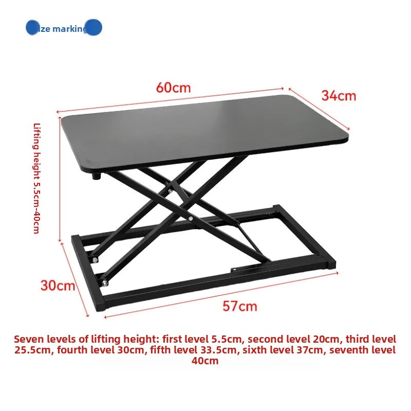 Manual Adjustable Laptop Stand Up Desk 7 Levels Ergonomic Standing Workstation for Home Office Notebook Computer Table