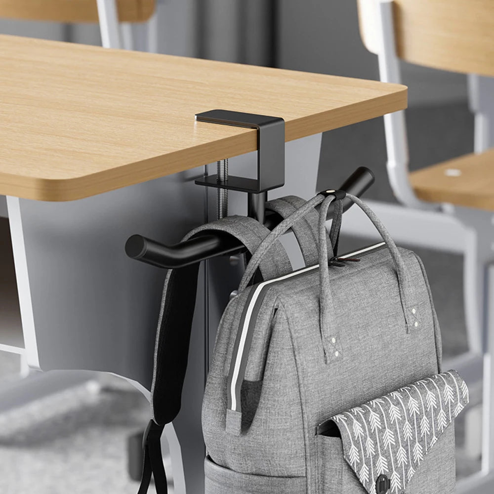 Desk Bag Hanger Portable Bag Hanger School Office Desk Edge Bag Hook Desktop Backpack Hanger Punch Free Desk Side Handbag Rack