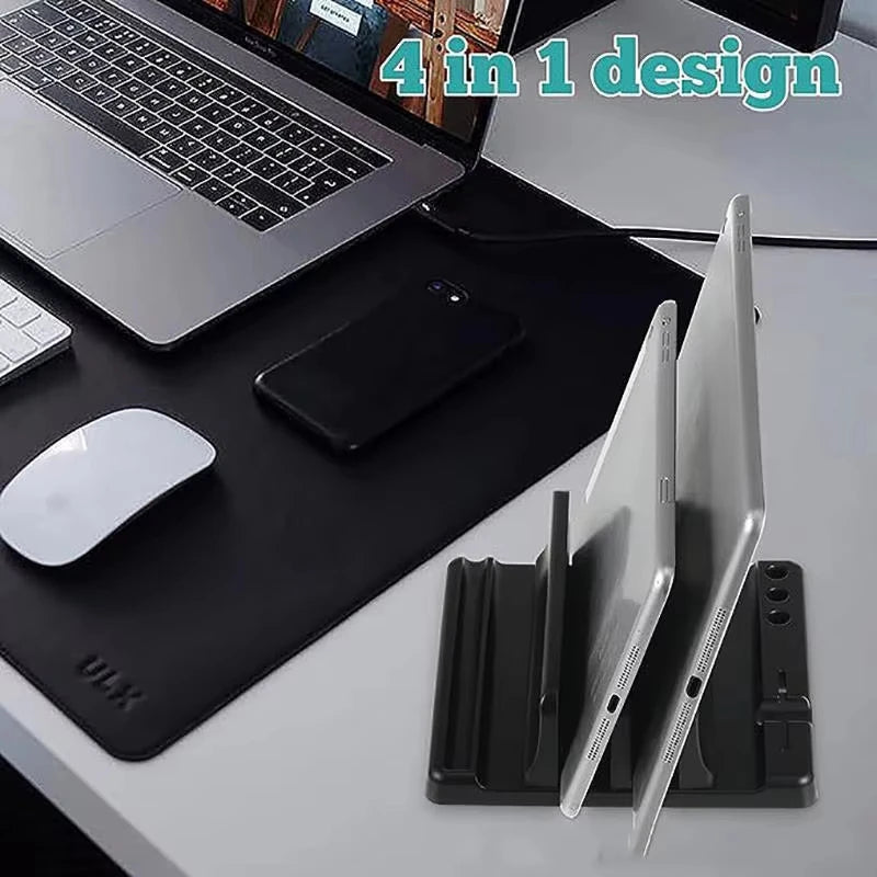 4 in 1 Office Laptop Stand Vertical Save Desktop Space Easy To Place Computer Accessories Scalable Width Office Desk Storage