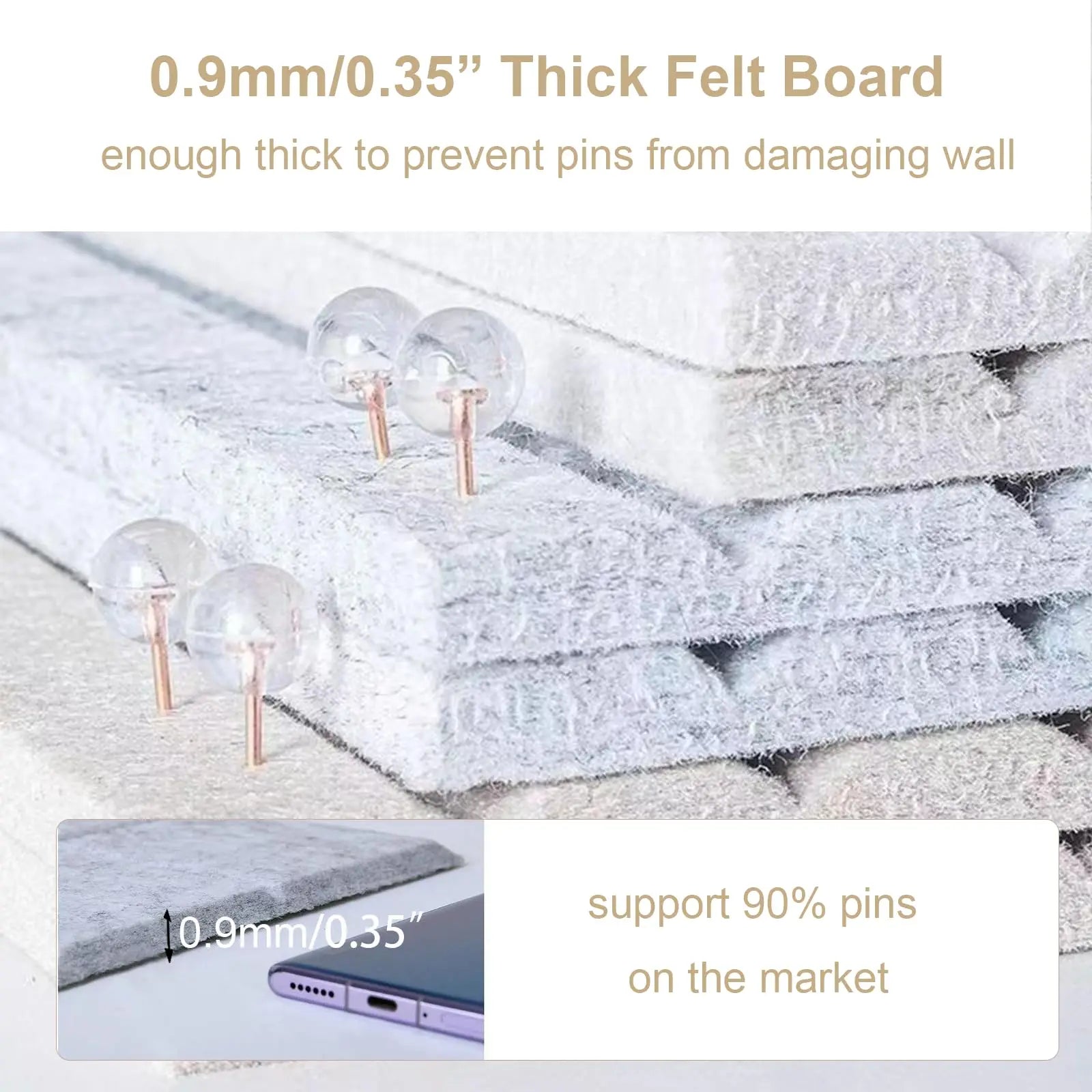 Thickened Decorative Felt Cork Board Large Bulletin Board Foldable Photo Display Board for School Home Office Walls Decor