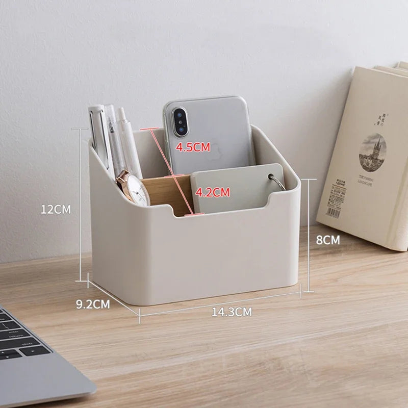 Plastic Desktop Storage Box for Remote Controls Tissues Cosmetics Office Supplies Living Room Organization