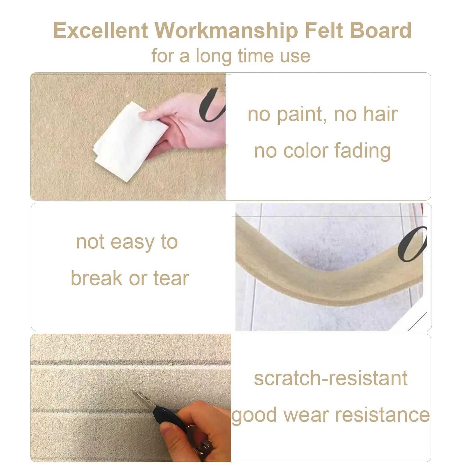 Thickened Decorative Felt Cork Board Large Bulletin Board Foldable Photo Display Board for School Home Office Walls Decor
