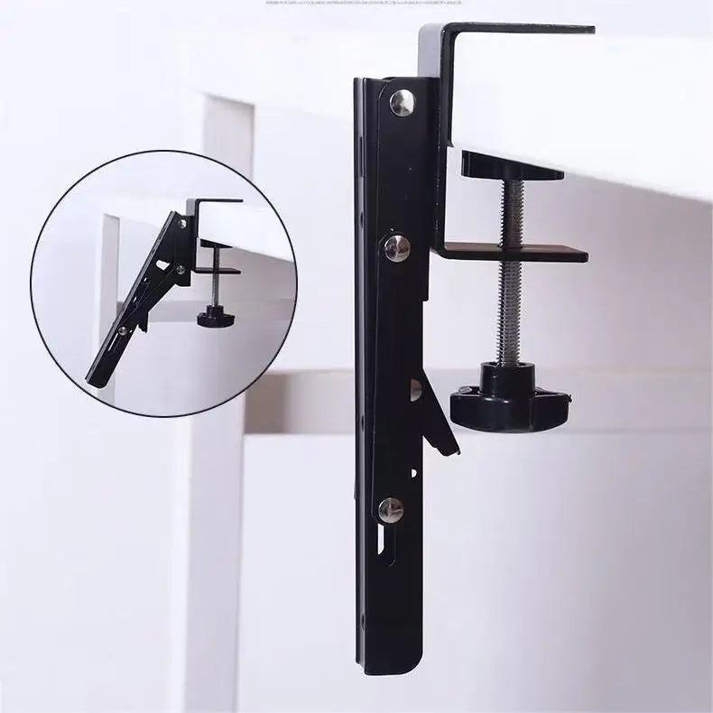 Desk Extender Tray, Foldable Arm/Wrist Rest, Clamp-on 90° Elbow Support for Office/Home, Durable & Easy Install