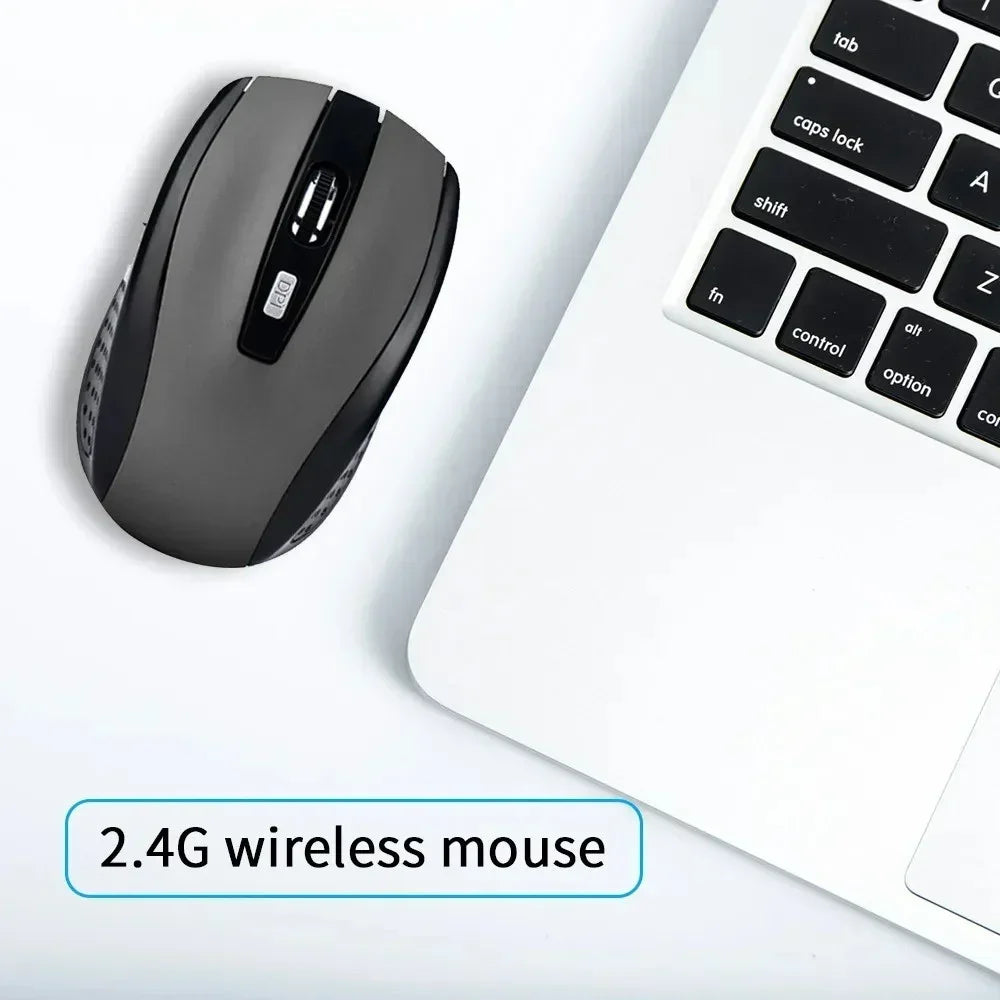 2.4G Portable Wireless Mouse Ergonomics Mouse Mobile Optical Office Mouse Adjustable 1600DPI Levels for Notebook Laptop MacBook