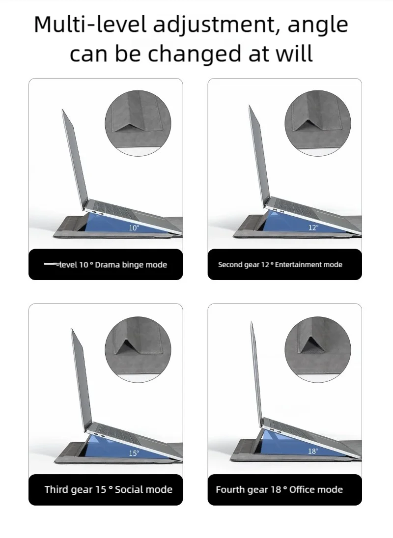Laptop Sleeve Case 13 14 15 15.6 16Inch For Huawei HP DELL Bag For Macbook Air Pro 13 13.6 M4 Notebook Case with stand Men Women