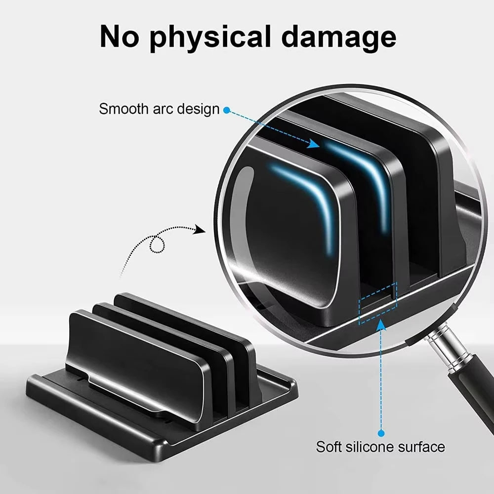 4 in 1 Office Laptop Stand Vertical Save Desktop Space Easy To Place Computer Accessories Scalable Width Office Desk Storage