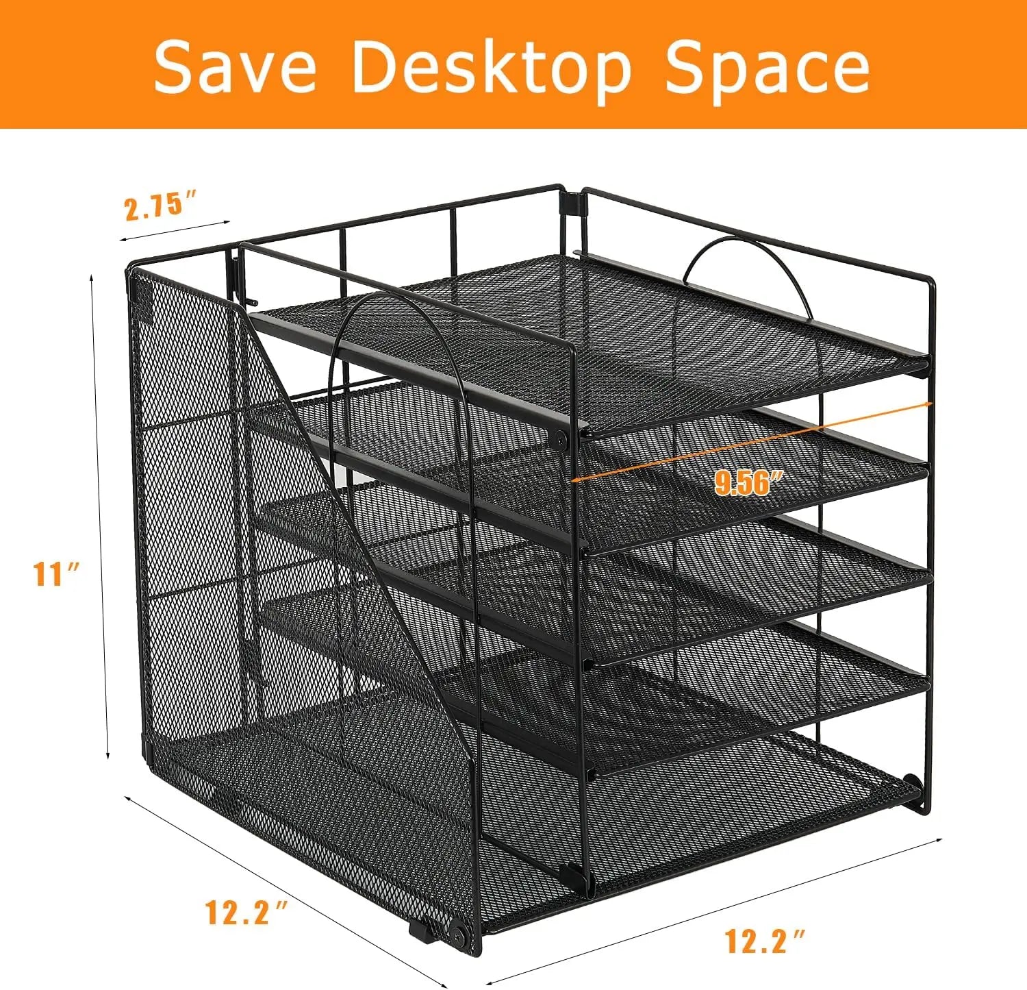 5-Tier Multi-Layer File Rack Office Desktop Document Organizer Storage Box File Holder Archive Rack Essential Office Supplies